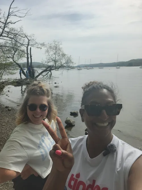 Selfie of Sukanya and Rachael Parkinson by Lake Windermere