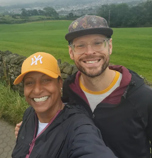 Selfie of Sukanya and Ewen near Kendal