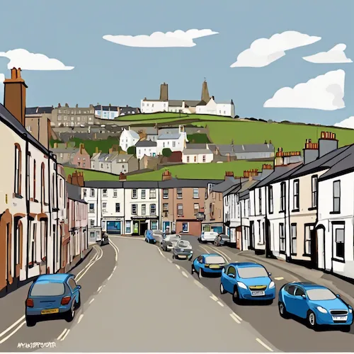 Ai generated illustration of a street