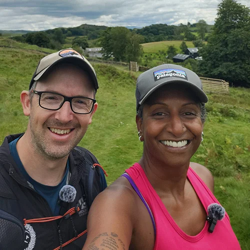 Selfie of Al Topping & Sukanya whilst out walking and talking for Sukany4 - The Podcast.